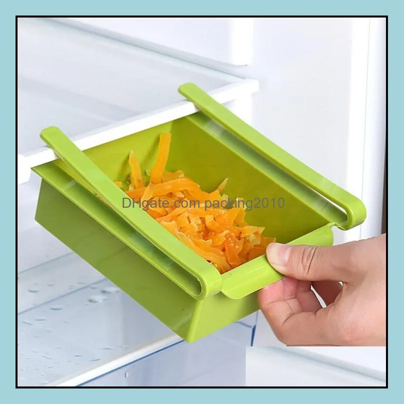 Kitchen Shelves Kitchen Refrigerator Storage Rack Fridge Freezer Shelf Holder Pull-out Drawer Organiser Space Saver Storage Holders