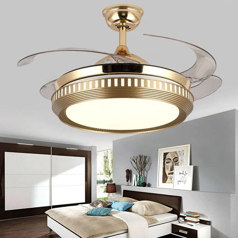Fãs de teto Modern Light Luxury Fan Lamp Bedroom Nórdico LED com luzes de controle remoto ventilador de techon decoração bc