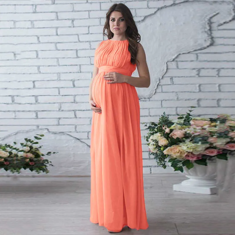 21+ Peach Color Maternity Dress