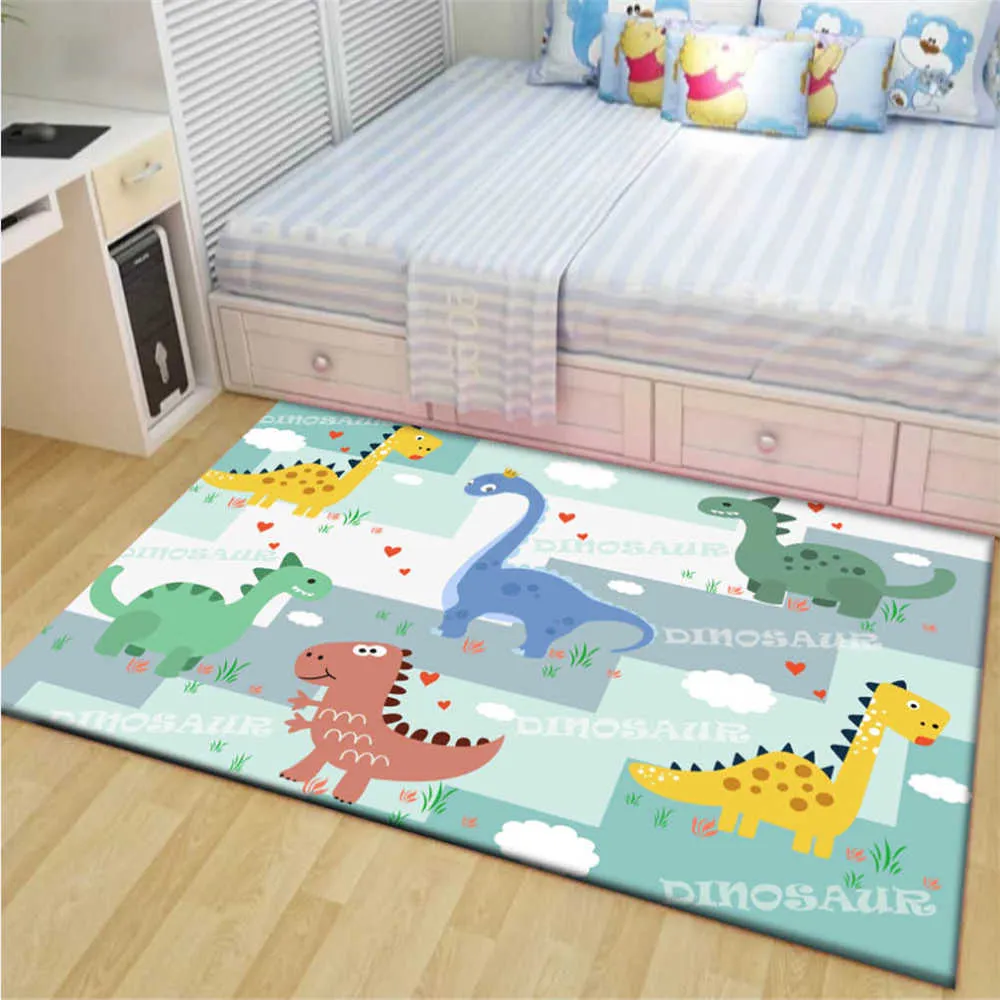 Dessin animé Dinosaure Tapis Chambre à coucher pour enfants Tapis Soft Anti-Slip Baby Jouez Crawling Tapis Tapis Home Plancher Tapis pour salon 210727