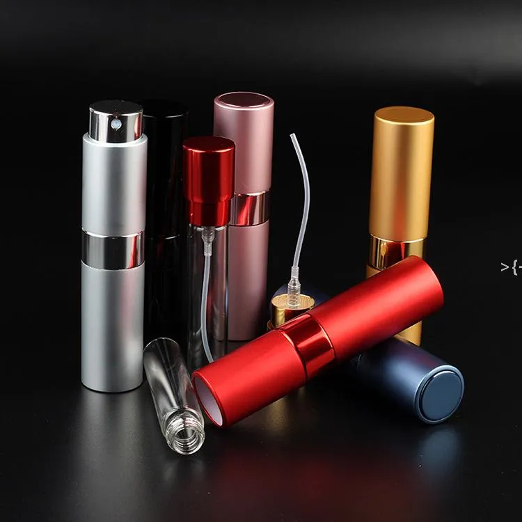 8 ml 15 ml Mini Tragbare Aluminium Telescop Nachfüllbare Parfüm Flasche Mit Zerstäuber Leere Parfum Fall Mit Geschenk Boxen Für reise RRE10615