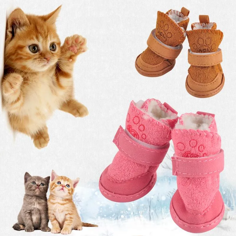 Haute Qualité Pet Chat Chien Chaussures Hiver Imperméable Antidérapant Épais Fond Mou Bottes De Neige Pour Chihuahua Petit Grand Grand Animaux Chiens Costumes