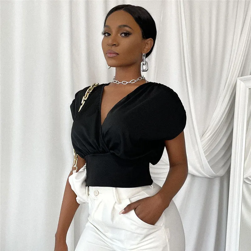 Elegant Sleeveless Blouse For Women, Sexy Backless V Neck Summer