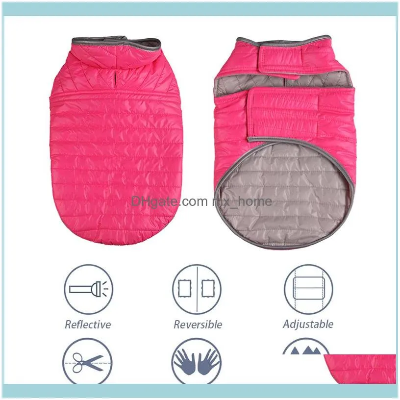 Reversible Small Dog Down Jacket Dual Colors Reflective Winter Dog Clothes For Large Dogs Pet Chihuahua Coat French Bulldog Vest