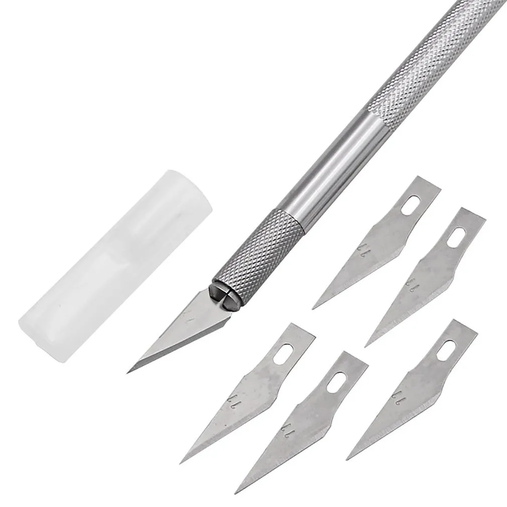 Kit de faca de bisturi de metal para entalhar lâminas antiderrapantes para celular PCB faça você mesmo reparo ferramentas manuais