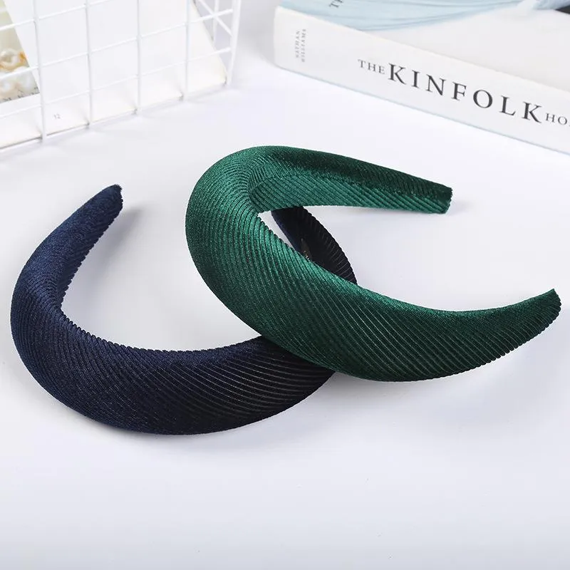Hårklämmor Barrettes Solid Color Cloth pannband Bredside Fashion Thicken Wide Ties Bangs Holder Accessories for Women Girls LB