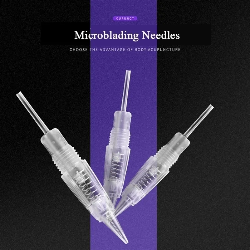 50pcs microblading machine 바늘 1rl / 3rl / 5rl / 5f / 7f 문신 카트리지 눈썹 / 립 영구 메이크업 액세서리 220218