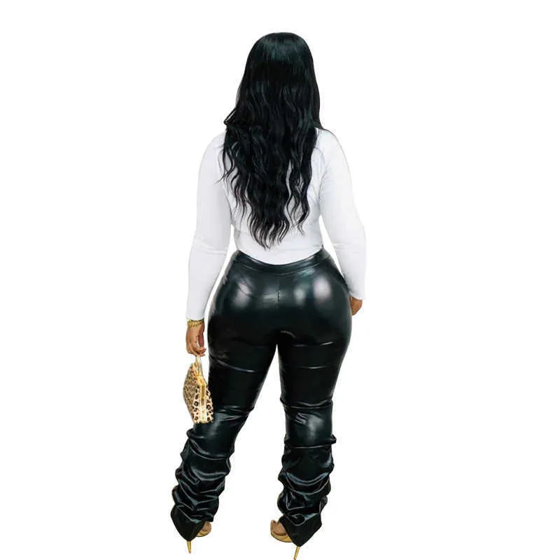 Sexy Faux Leather Skinny Push Up Faux Leather Pants For Women Mid Waist,  Casual Black Stacked, XL 3XL Sizes Available 210604 From Cong00, $23.58