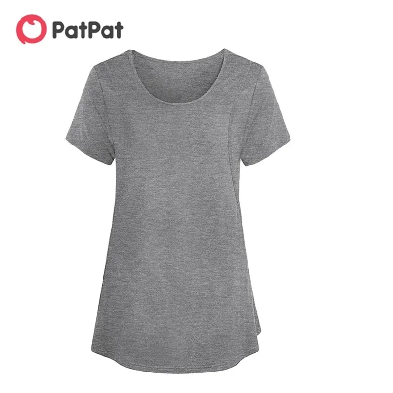 Summer Pretty Short-sleeve Nursing Tee Women Maternity Tops T-shirts Four Colors 210528