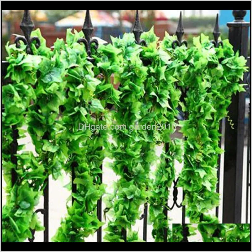 artificial ivy green leaf garland plants vine fake foliage flowers decor plastic rattan string