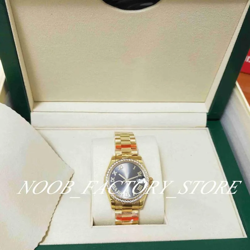 TW versão de fábrica assista 31mm relógios de pulso senhora automático cal.2836 movimento mulheres 904L vestido de aço diamante relógios de natal mergulho caixa original
