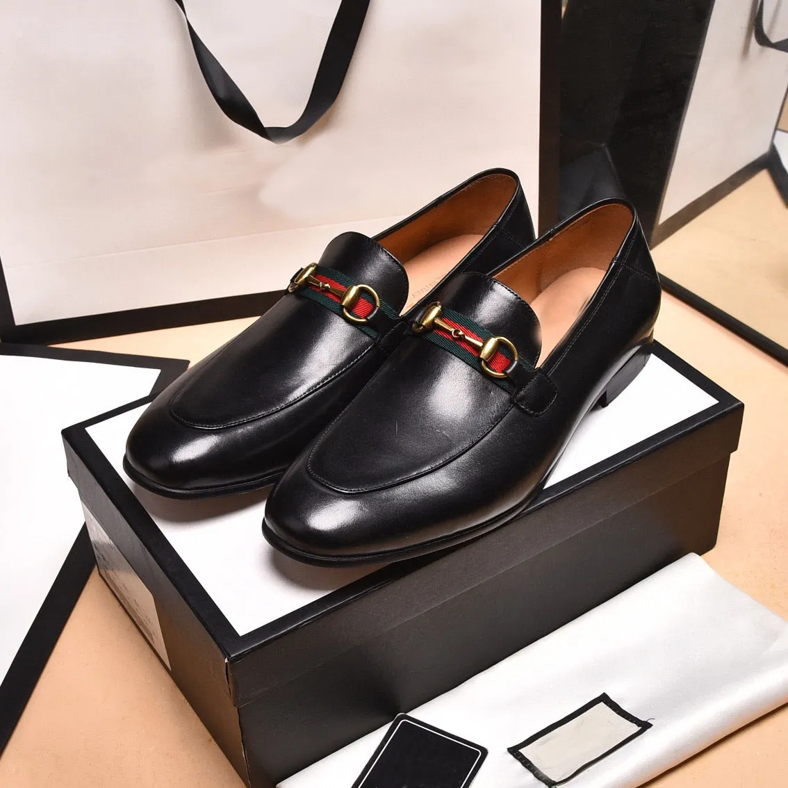 Marque de luxe hommes sans lacet Oxfords robe de soir e de mariage chaussure d contract e en cuir v ritable chaussures de marche de bureau ruban m tal