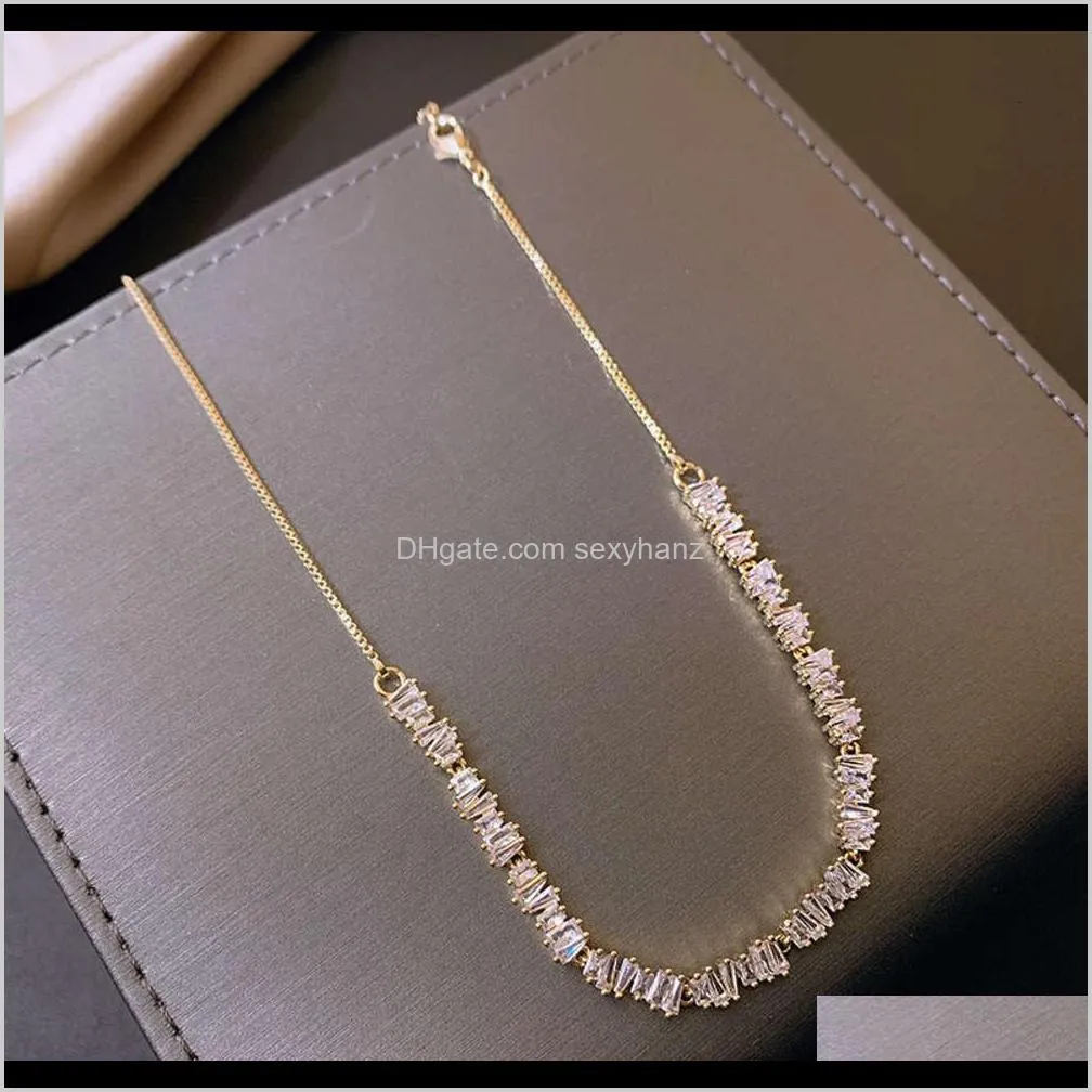 pendants fashion necklace advanced feeling net red temperament clavicle micro inlaid zircon short chain neck jewelry