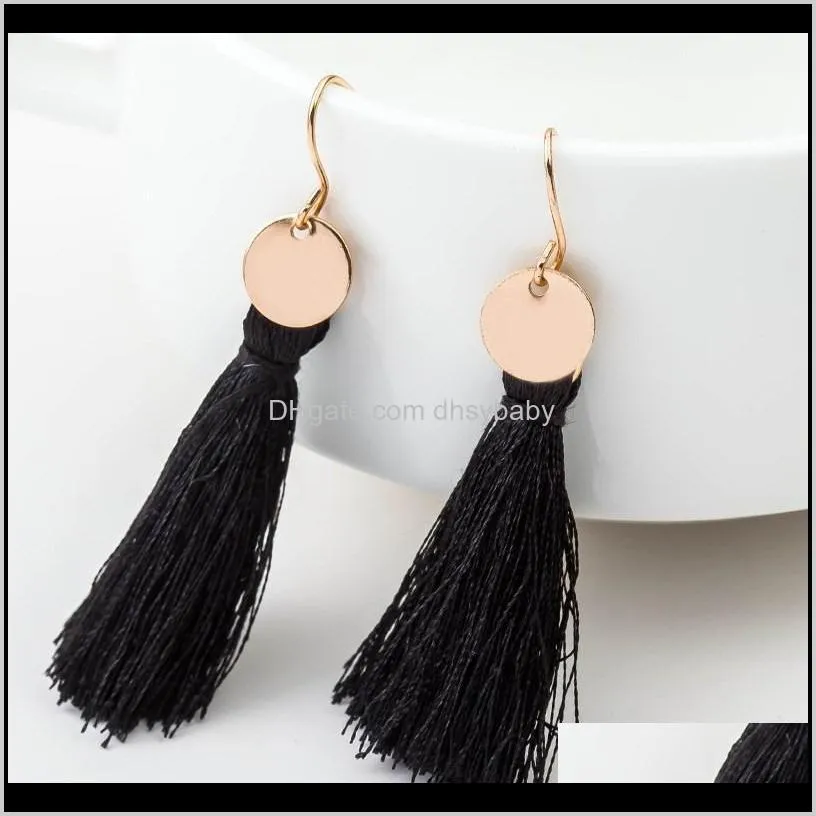 wholesale alloy natural style 3.8cm length simple tassel earring for wedding party jewelry accessories best gift for friend fringed