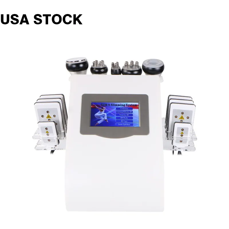 6 In 1 Body Machine Professional Skin Lift Radio Frequency Massager Cellulite Removal Tripolar RF 635-650nm Cavitation Body Slimming Machine Elitzia ET2021PS