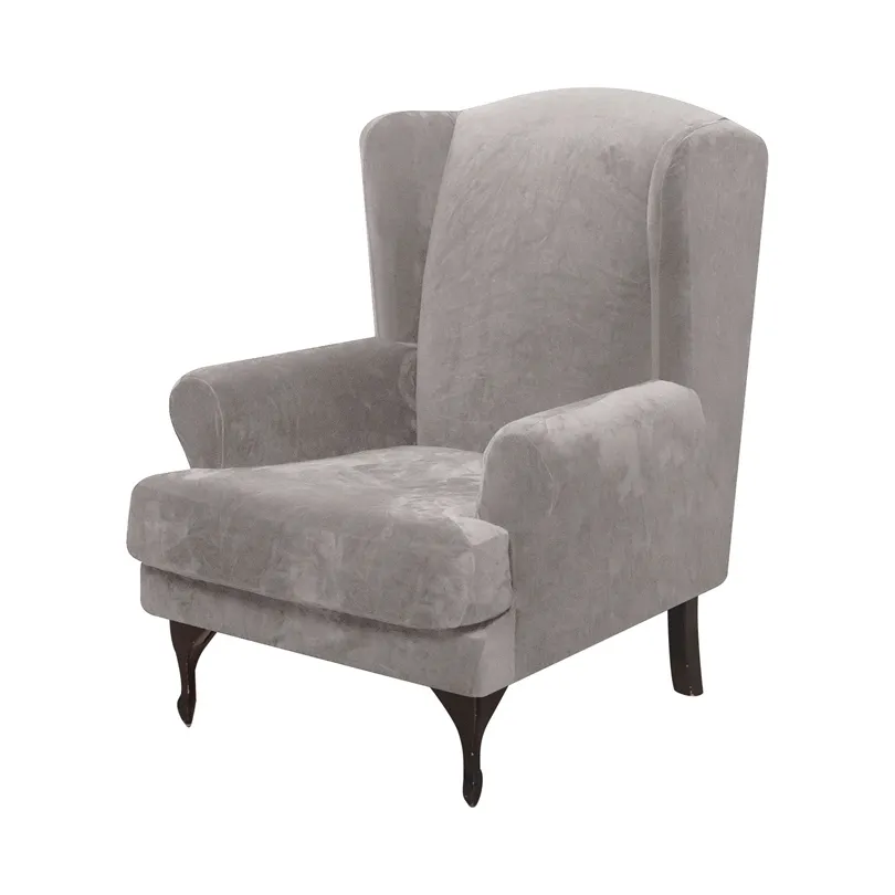 Wing back Chair Cover Velvet Spandex Winback Sofa fundas para sofás 211105