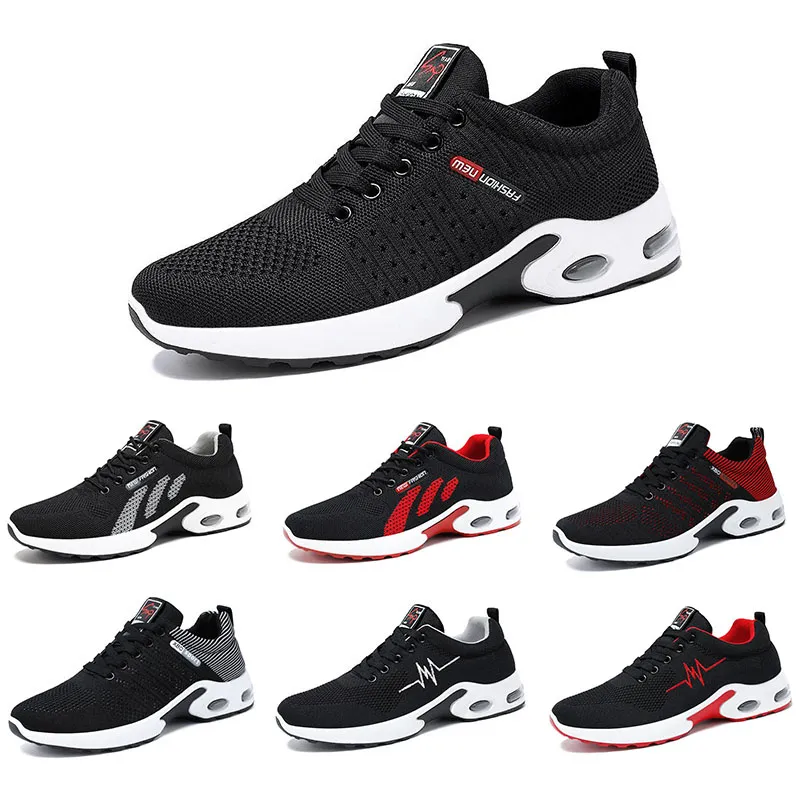 Ademende heren loopschoenen kleur zwart blauw grijs rood buiten niet-slip runner sport sneakers maat 39-44