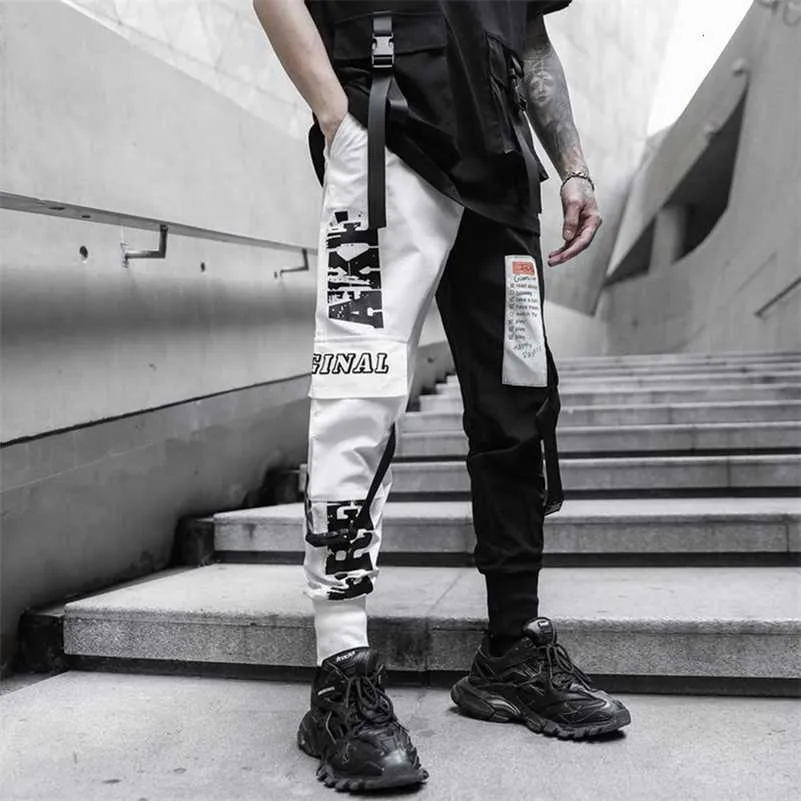 Mens Black Cargo Trousers Casual Hip Hop Harem Pencil Pants Long Sweatpants