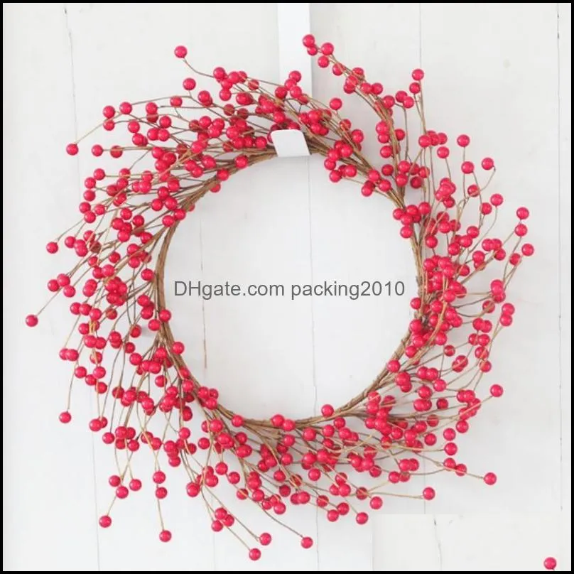 Artificial Plants Vines Red Fruit Berry Rattan For Christmas Decoration Fake Flower Home Party Decor Decorative Flowers & Wreaths