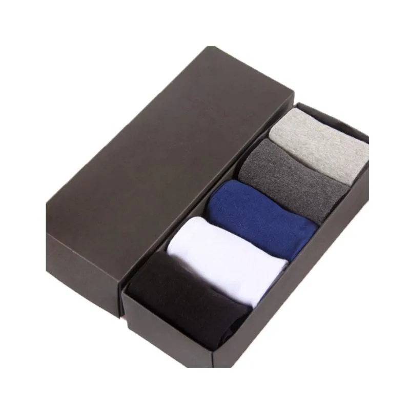 Men's Socks Cnleyoyo Business Style Black Cotton Formal Men Delicate Box