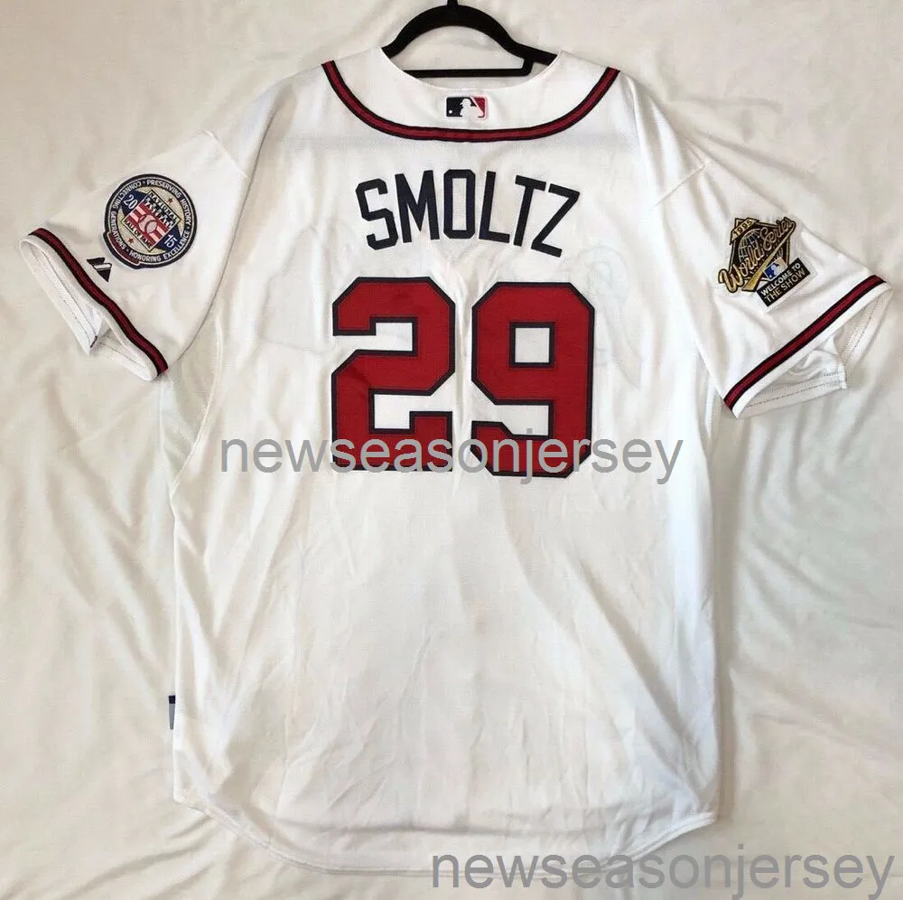 Stitched retro jersey JOHN SMOLTZ COOL BASE JERSEY Men Women Youth Baseball Jersey XS-5XL 6XL