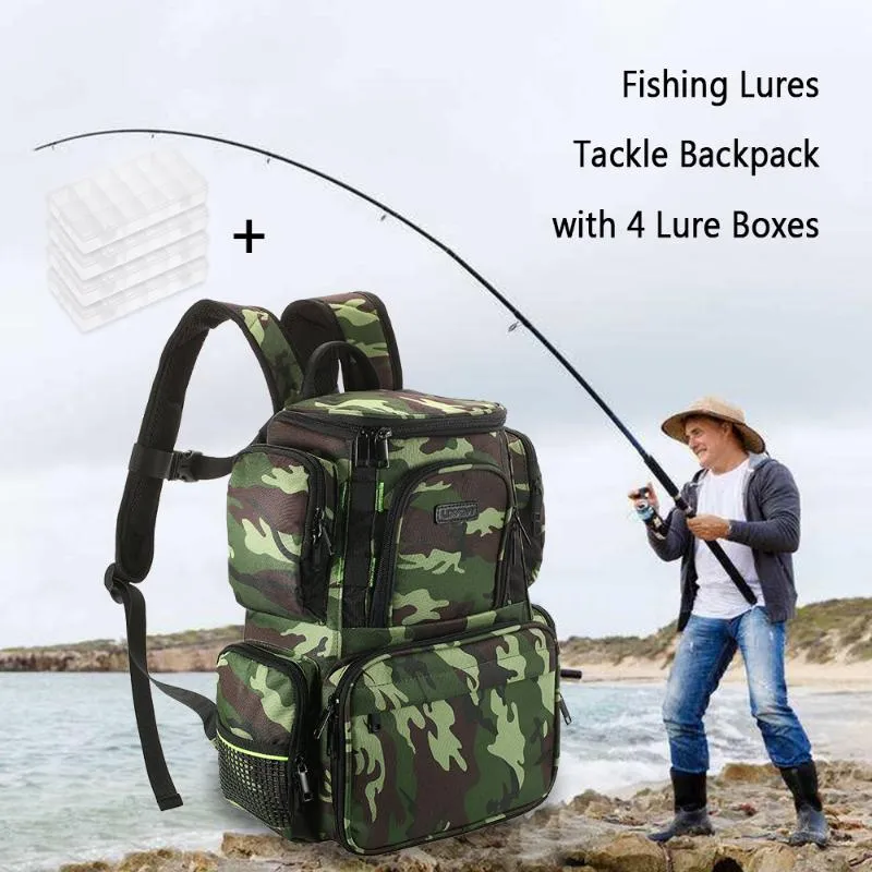 Fishing Accessories Lixada Tackle Bag Backpack Lures Bait Box