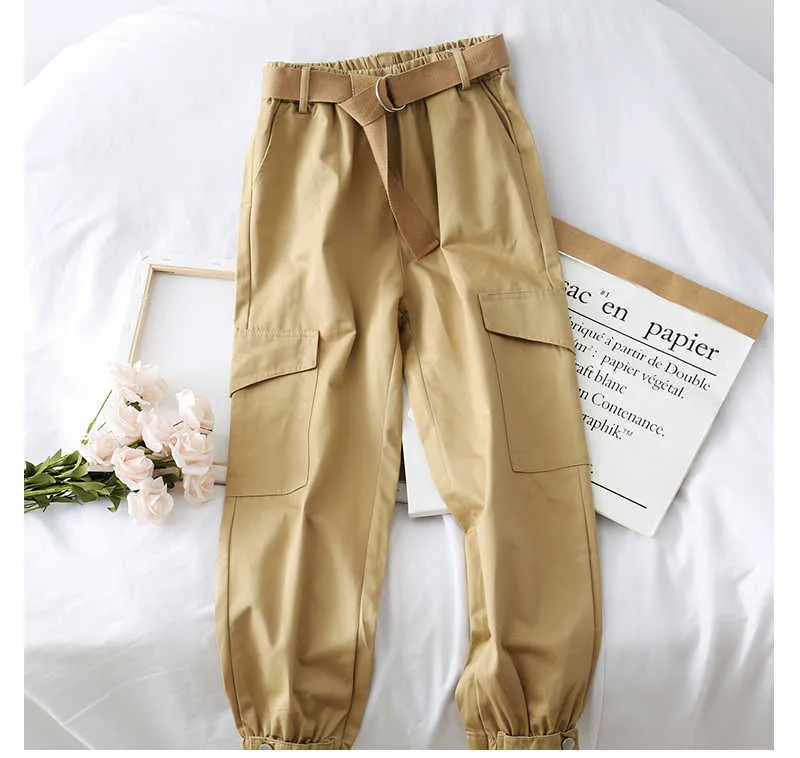 Joggers цепи высокие талии брюки для женщин Осенние грузы Harem Streetwear Женские брюки весенняя бедра одежда 210531