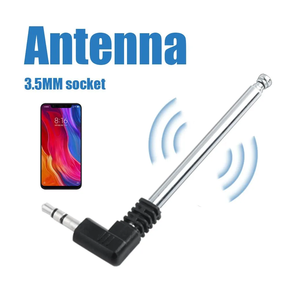Antenna Radio FM Per Smartphone - Jack 3.5mm, Metallica Cromata, Per Ascolto Senza Cuffie Con Viva Voce