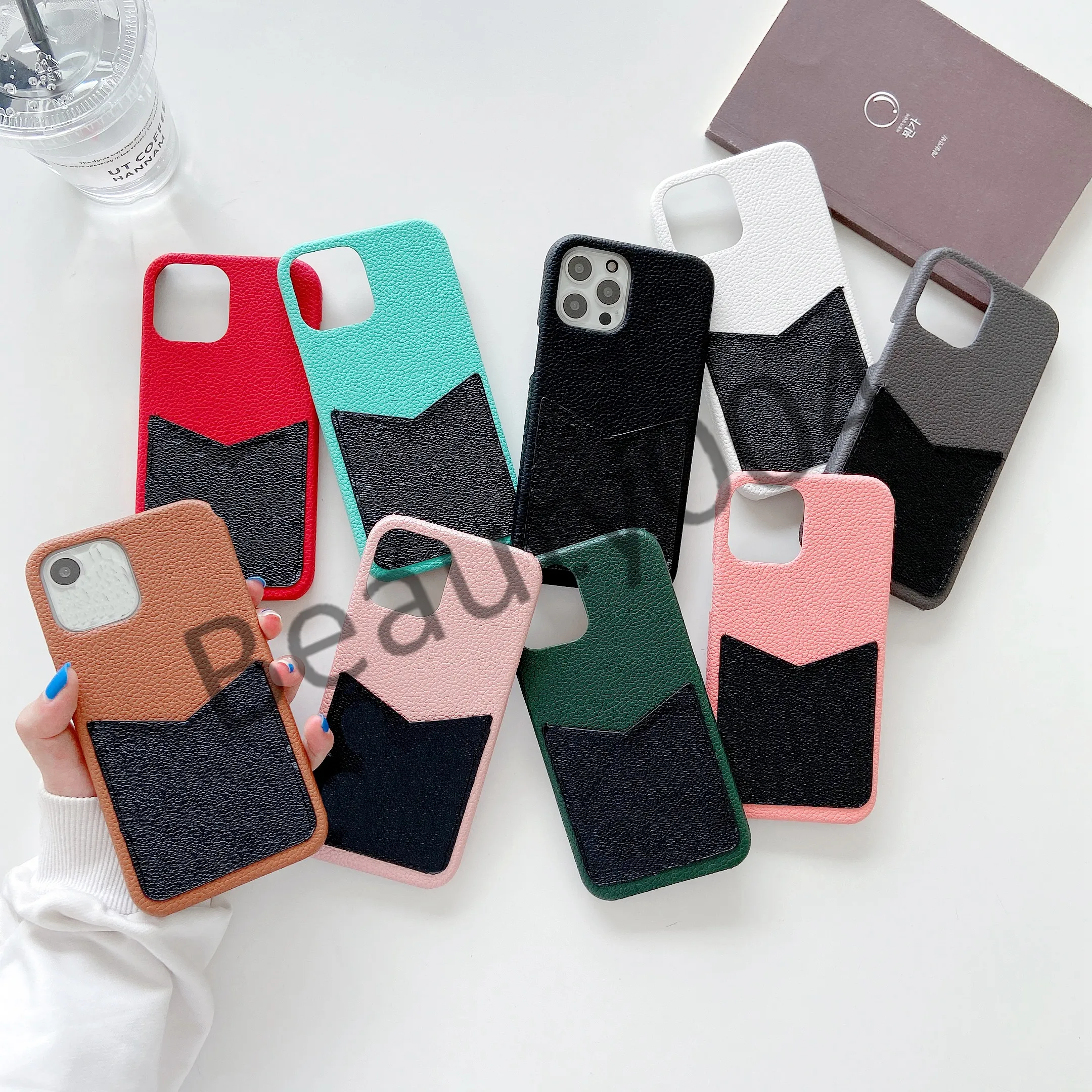 L Designer Phone Cases for iPhone 13 Pro Max 12 Mini 11 7 8 Plus XR XS Cover Pu Leather Samsung Shell S20 10 S9 Note 8 9 10Pro B04