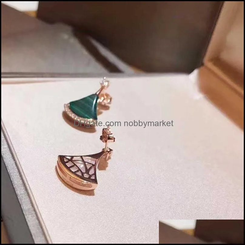 Original Brand Jewelry Fashion Enamel Earrings Golden Luxury Skirt Earrings, Suitable For Girlfriend Birthday Gifts 210619