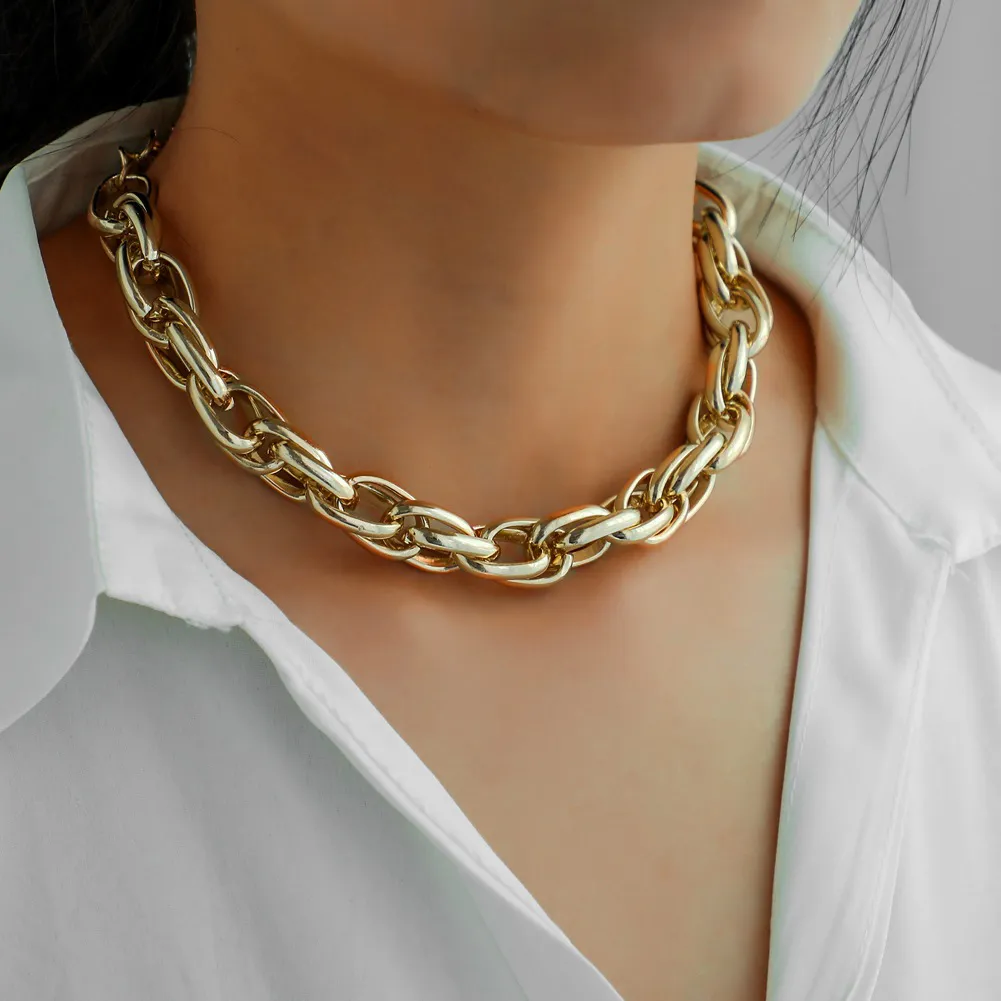 Thick Figaro Chain Necklace, Gold Chain Choker for Women