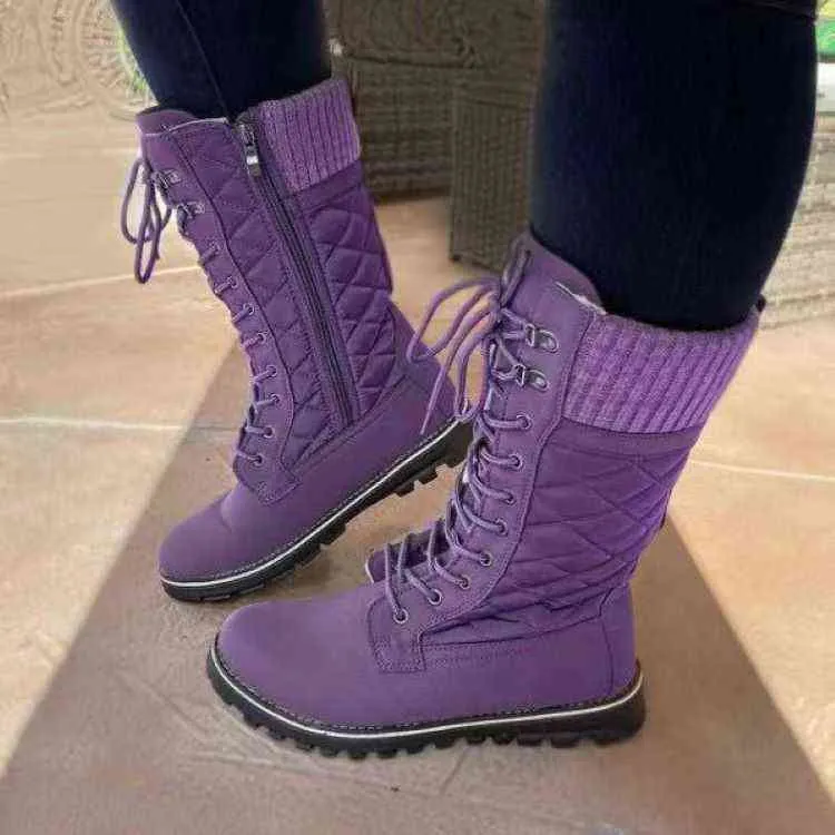 2021 Womens White Mid Calf Winter Girls Winter Boots With Square Heel Black Platform Fur Plush Lining And Designer Punk Style Botas Mujer H1115 From Factory Liancheng07 Bulk 9.26 DHgate.Com