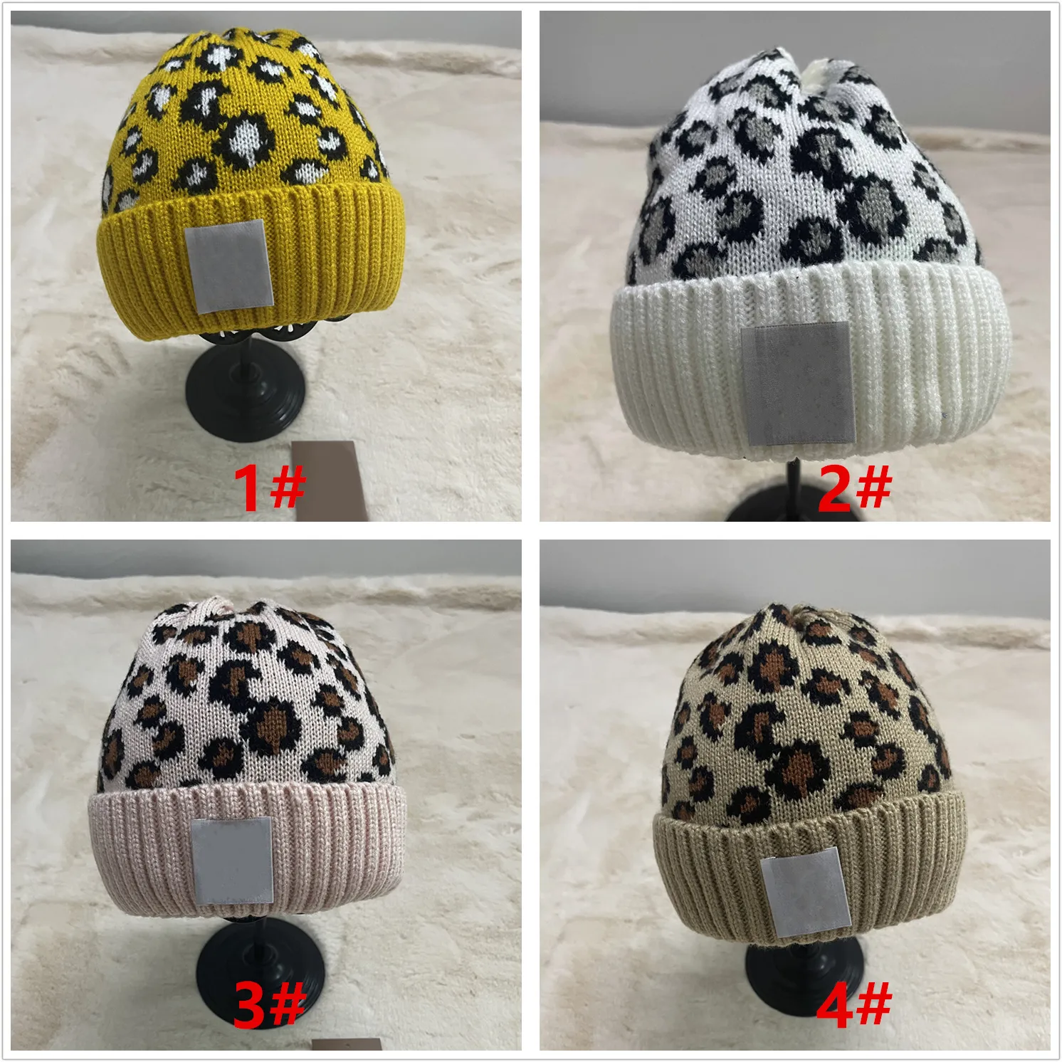 디자이너 Beanie 브랜드 여성용 모자 남성용 겨울 니트 레오파드 모자 Unisex Ladies Warm Gorras Tie Dye Knit Beanies 2021