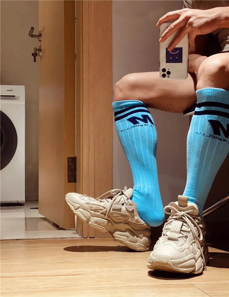 Calcetines para hombres Diseño Hombres Sexy Masculino Gay Top Vers Bottom Cómodo Deportes HighTube Stocking Sock