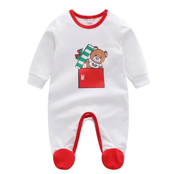 2022 Wiosna Jesień Nowe Baby Boys Girls Długim Rękawem Pajaciki Niemowlę Bawełna Kreskówka Niedźwiedź Juty Cute Toddler Onesies