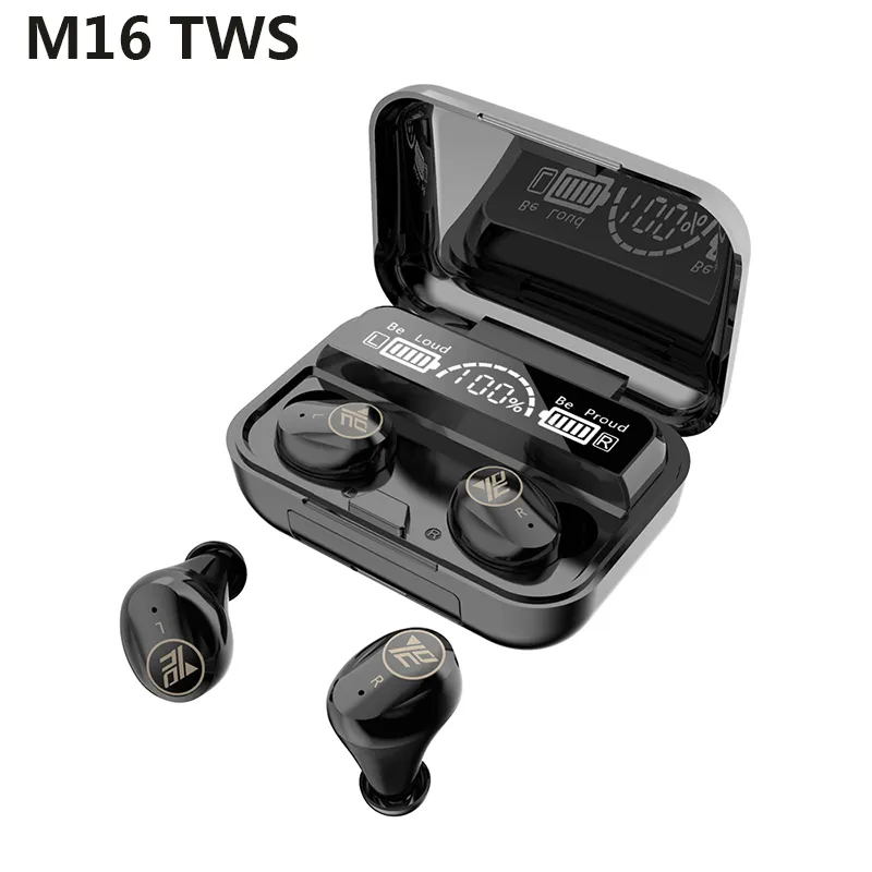 M16 TWS 5.0 무선 이어폰 터치 컨트롤 방수 미니 헤드셋 LED 디지털 디스플레이 이어 버드 스포츠 헤드폰