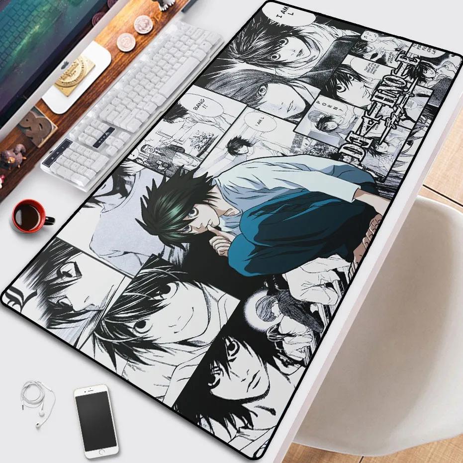 Tappetino Per Mouse Gaming Death Note – 80x30 Cm – Extra Large Con Base Antiscivolo – Design Ryuk/Light – Regalo Anime - copertina