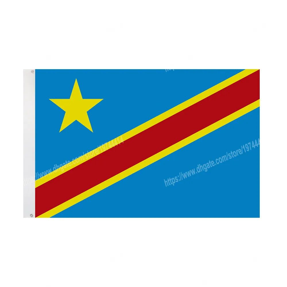 Bandeira nacional de bandeiras do Congo Flying 90 * 150 cm 3 * 5FT Flag em todo o mundo todo o mundo pode ser personalizado