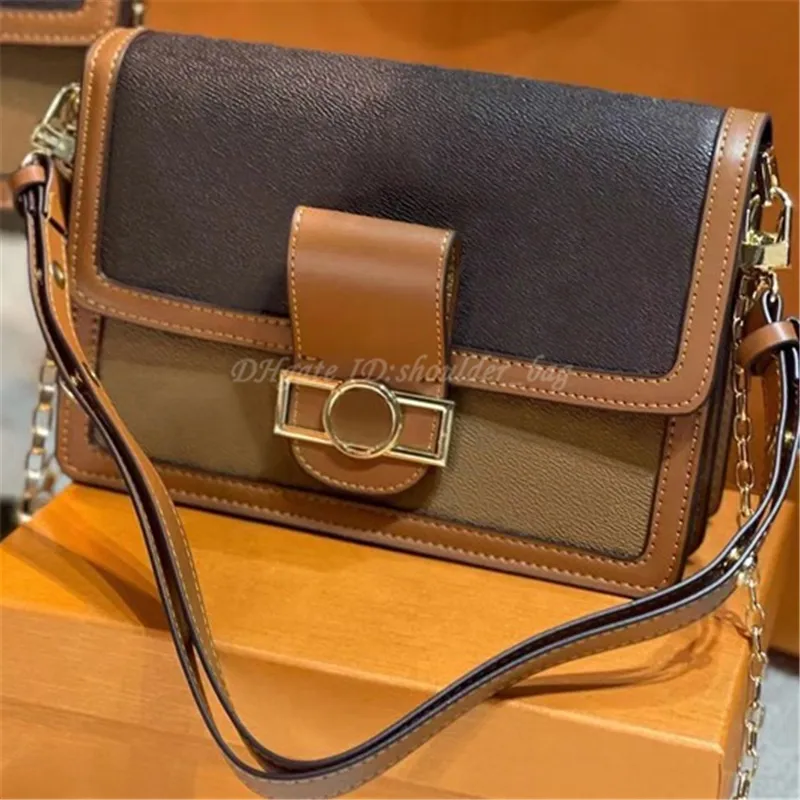 2021 Women Luxurys Designers Dauphine Borse a tracolla Catena di moda Flap Crossbody Borse a tracolla quadrate Totes Zaino Borse Portafogli Borsa a mano Portafoglio Lady