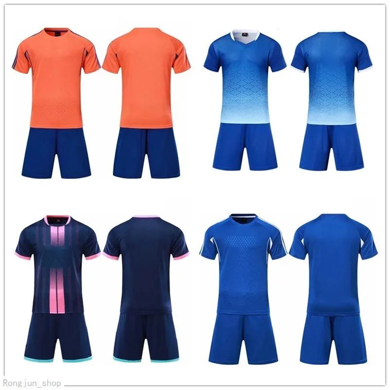 2021 Soccer Jersey sätter slät kunglig blå fotboll svettabsorberande och andningsbar barns träningsdräkt 001 4312