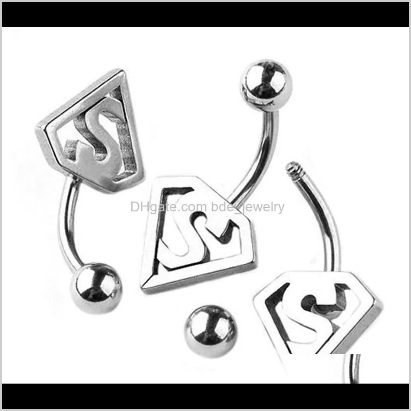 fashion bat punk stainless steel belly navel ring piercing jewelry 4 colors drop dff0586