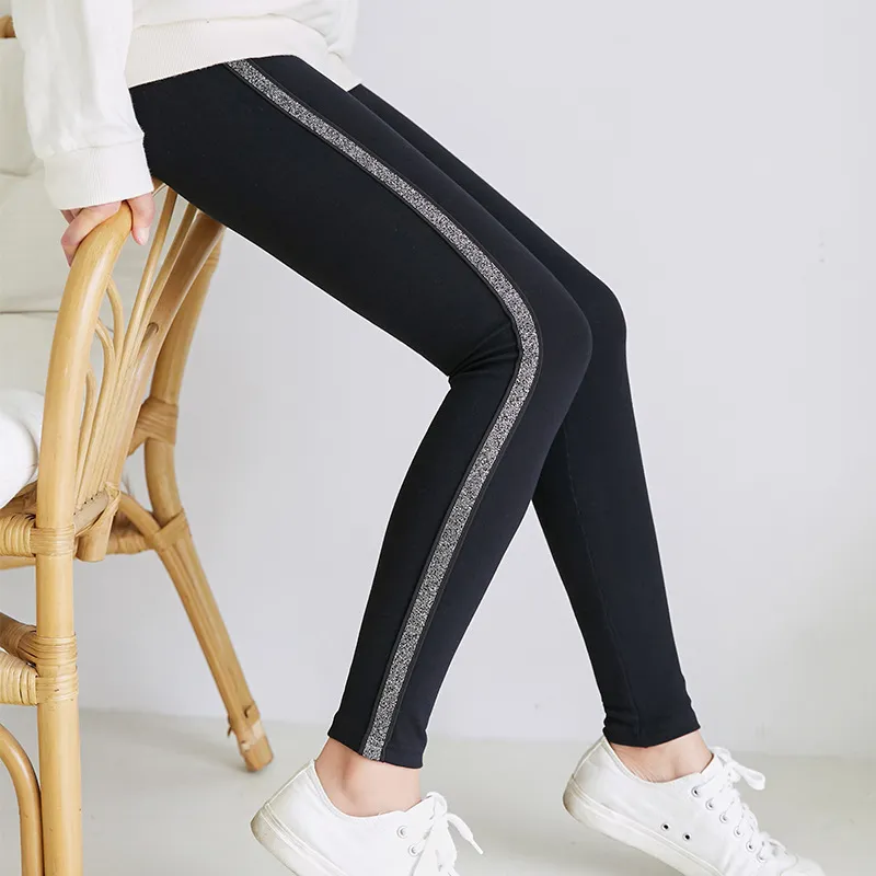 Women Leggings Sports Elegante katoenen uitloper comfortabele veelzijdige nieuwe Koreaanse stijl strakke voeten zwarte enkellange vrouwelijke broek 210422