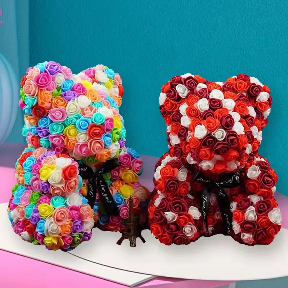 Romantik Gül Ayı Yapay Çiçekler Güller Parti Malzemeleri Teddy Bear Unicorn Yıldönümü Noel Sevgililer Günü Hediye Kız Arkadaşı Düğün Dekorasyon Için
