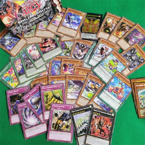 55PCS Yu Gi Oh Primal Origin японского аниме Различная железная коробка English Flash Card Game Collection Cards Kids Toy Gift Y1212