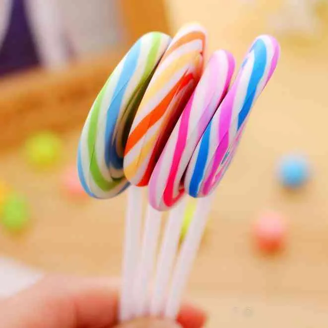 Cartoon Erasers Candy Funny Rubber Eraser Office and Study Kids Gifts Cute Stationery Novelty Lollipop Erasers SN1084