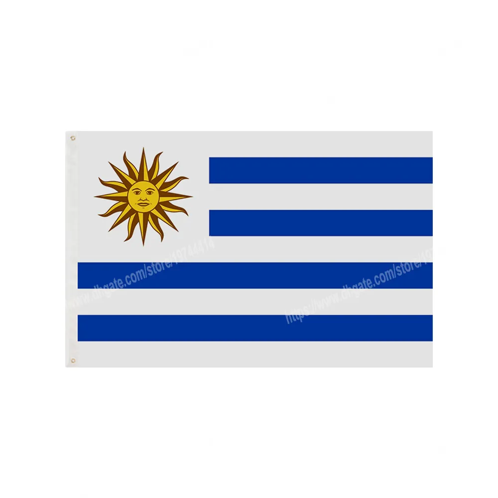 Uruguay-Flaggen National Polyester Banner fliegen 90 * 150cm 3 x 5ft Flagge auf der ganzen Welt weltweit Outdoor können angepasst werden