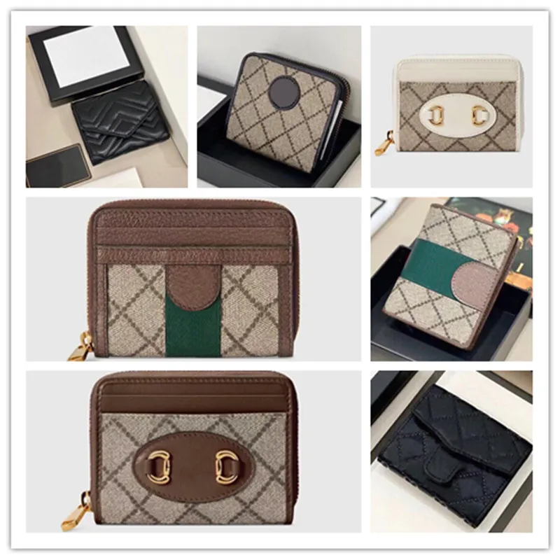 Män kvinnor designer plånbok korthållare mens kvinnliga handväska mynt förföljer nyckelpåse korthållare korta plånböcker