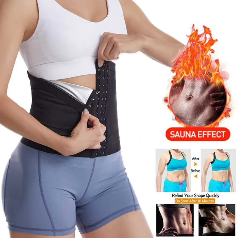 Kvinnors Shapers Slimming Waist Trainer Bälten Kvinnor Bastu Training Belly Corset Sweat Belt Postpartum Viktminskning Tre Breasted Body Shaper