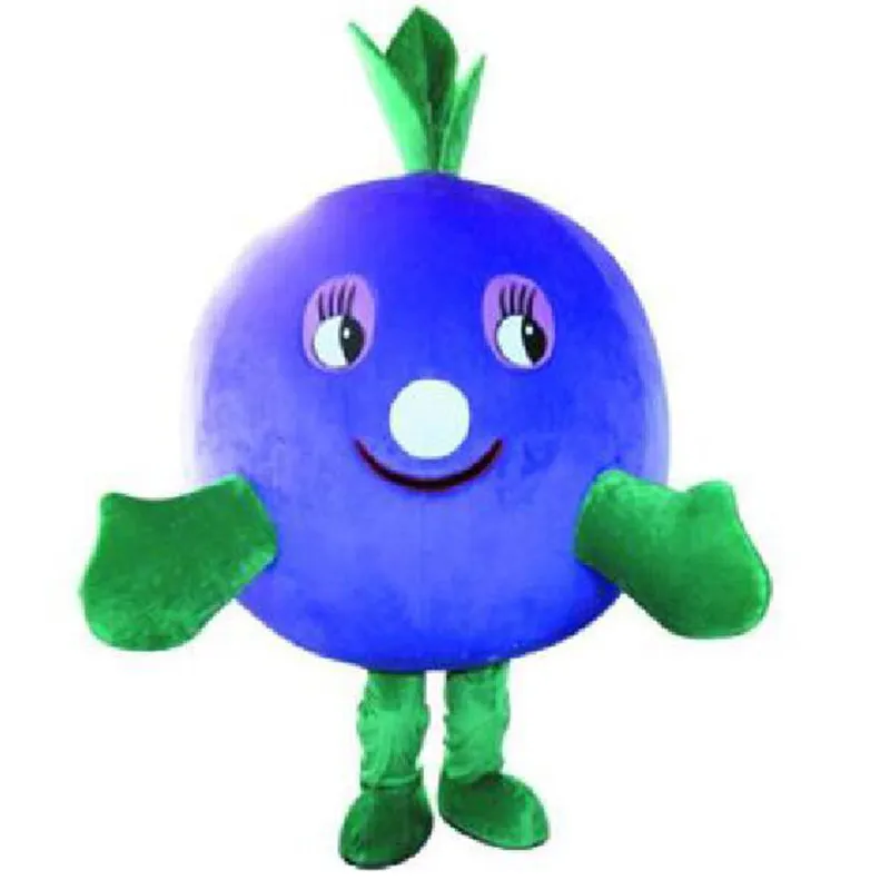 Costume della mascotte del mirtillo di Halloween L'alta qualità personalizza il personaggio del tema Anime Cartoon Fruit Formato adulto Festa di compleanno di Natale Outfit all'aperto