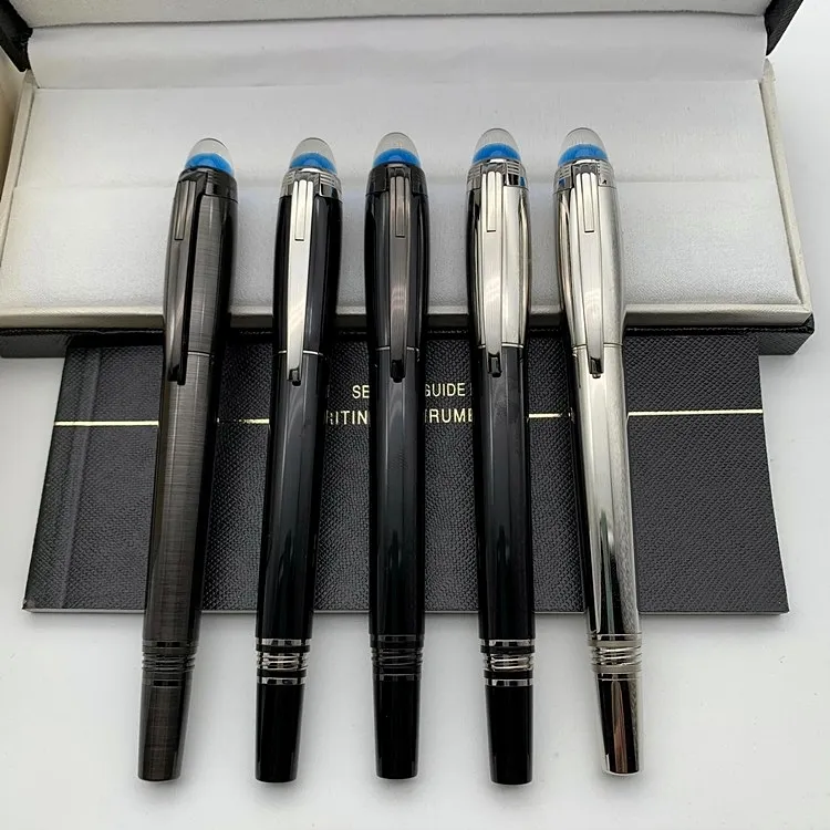 New wholesale Gift High Quality Blue Crystal Top Rollerball Ballpoint Pen Office School Supplies Writing Smooth Fountain Pens With Serial Number s